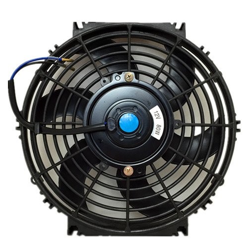 Upgr8 Universal High Performance 12V Slim Electric Cooling Radiator Fan With Fan Mounting Kit (10 Inch, Black)
