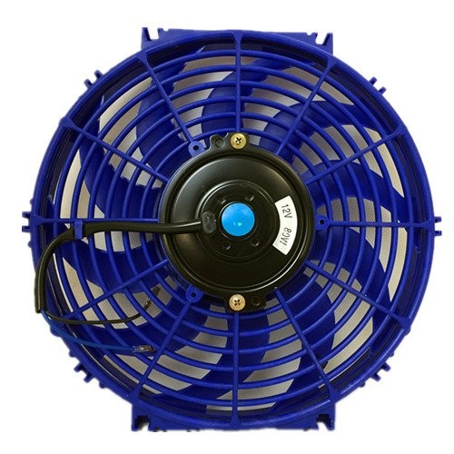 Upgr8 Universal High Performance 12V Slim Electric Cooling Radiator Fan With Fan Mounting Kit (12 Inch, Blue)