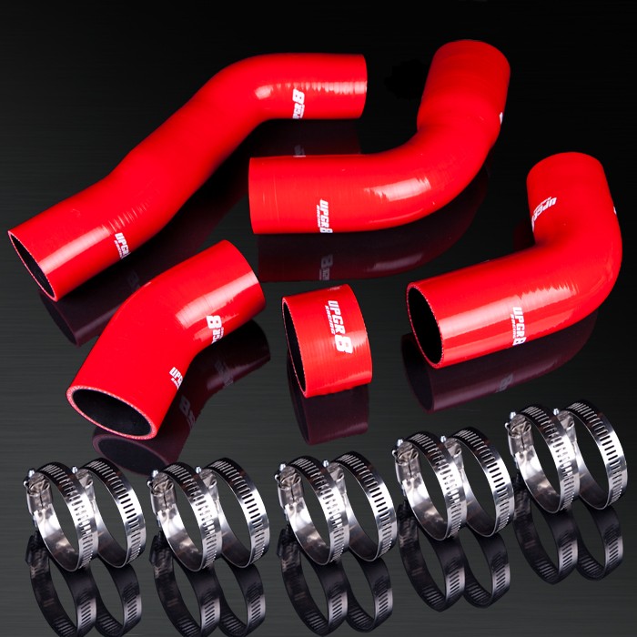 93-02 Toyota Supra JZA80 2JZ-GTE High Performance 4-PLY Red Turbo Intercooler Silicone Hose Kit