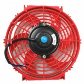 Upgr8 Universal High Performance 12V Slim Electric Cooling Radiator Fan With Fan Mounting Kit (10 Inch, Red)