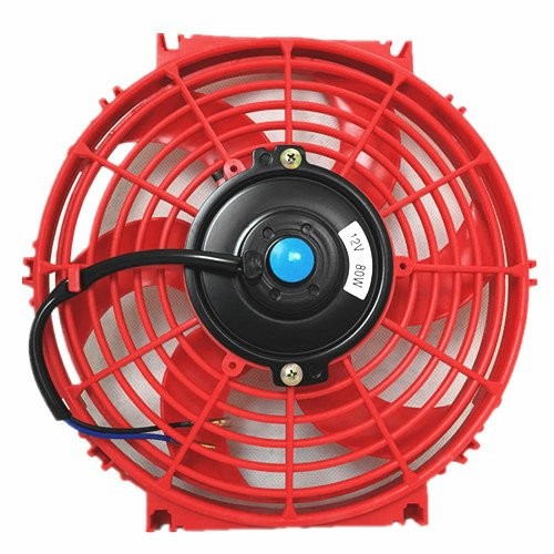 Upgr8 Universal High Performance 12V Slim Electric Cooling Radiator Fan With Fan Mounting Kit 7 Inch, Blue 