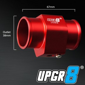 Upgr8 Aluminum Water Temperature Sensor Adapter 38MM, Red
